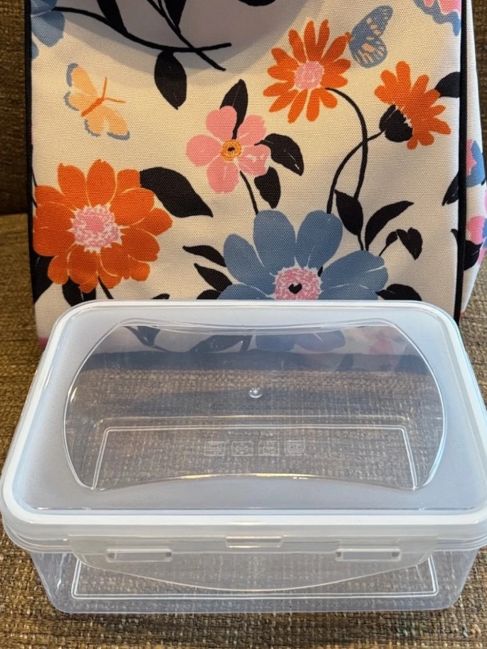 NWT Kate Spade floral lunch bag tote with food storage container NWT